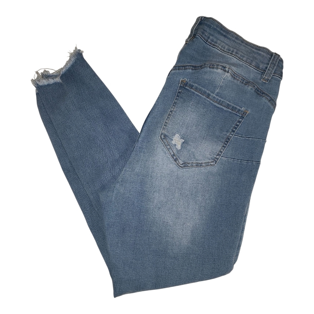 HI-Waisted Distressed Skinny JEANS sz 14